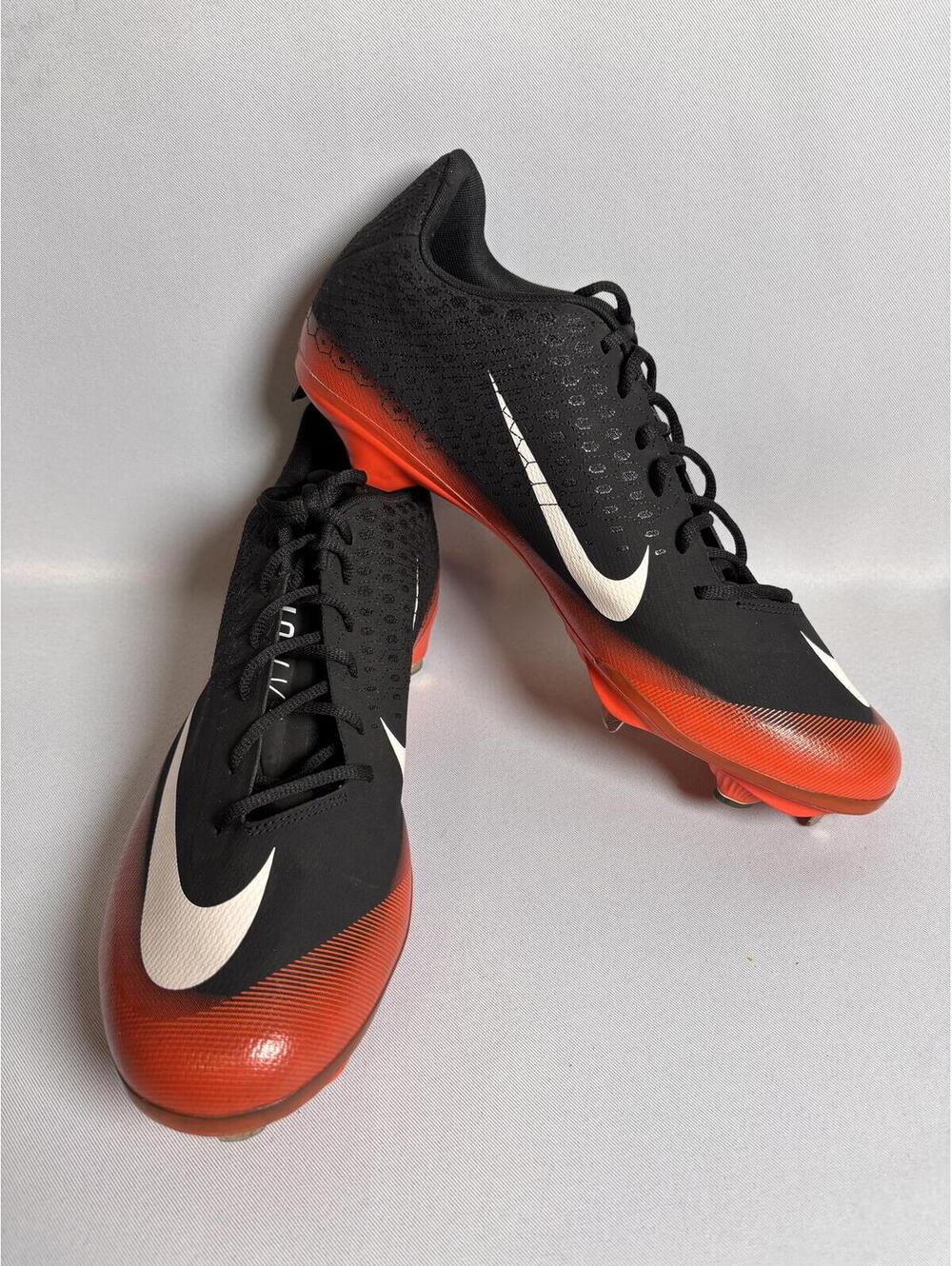 Nike Vapor Baseball Cleats Black Orange White Lace-Up